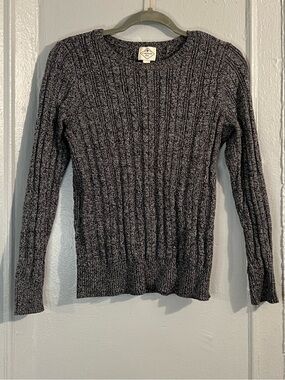 St.Johns Bay Black & White Crew Neck Long-Sleeve Sweater